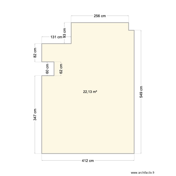 Maurice de Bys. Plan de 1 pièce et 22 m2