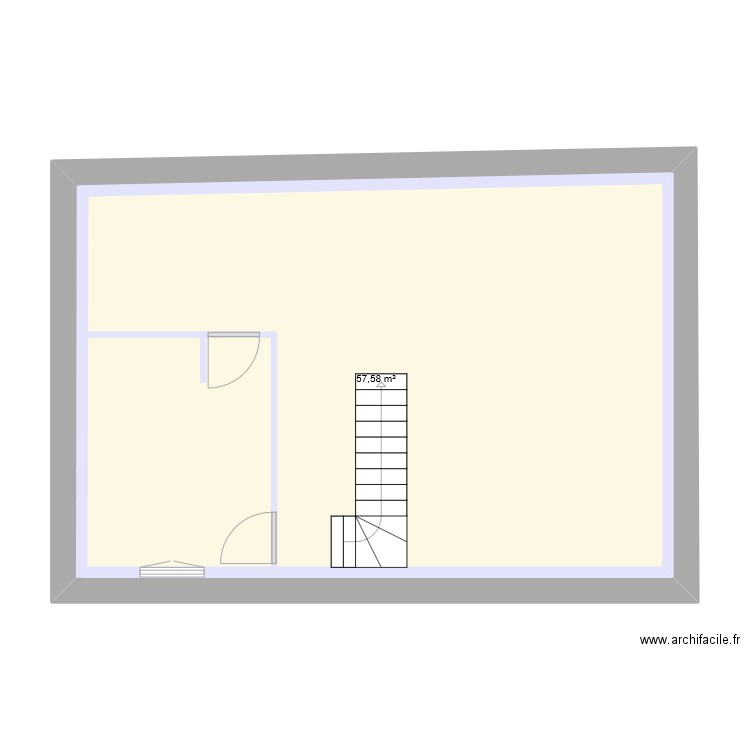 Logement 2. Plan de 1 pièce et 58 m2