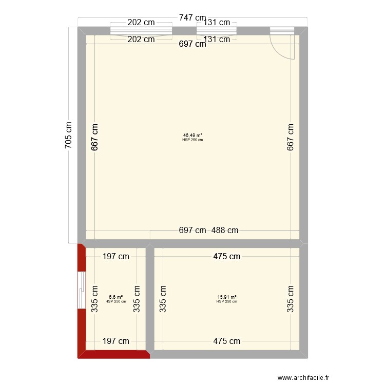 maison SER 1. Plan de 3 pièces et 69 m2