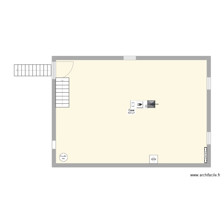 cave. Plan de 1 pièce et 78 m2