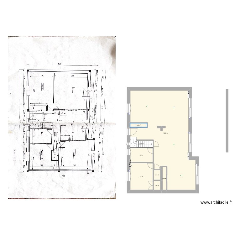 chantier vaness. Plan de 8 pièces et 95 m2