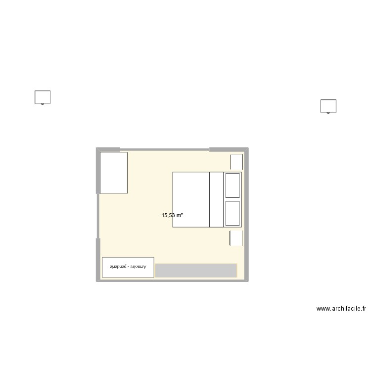 chambre de c. Plan de 1 pièce et 16 m2