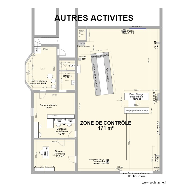 CCT VL Contrôle Auto PUSIGNAN. Plan de 7 pièces et 244 m2