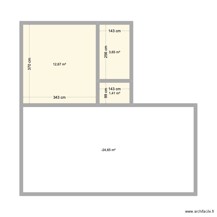 plan Manoa. Plan de 4 pièces et 50 m2