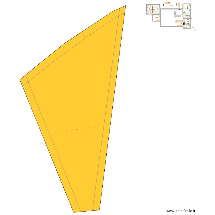 Giroussens. Plan de 5 pièces et 55 m2