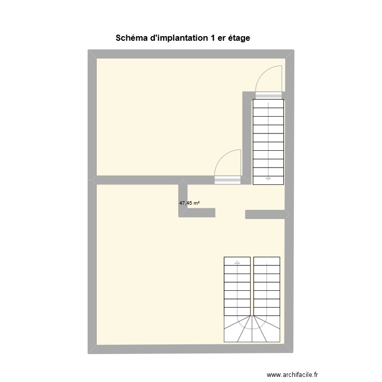 Maison Didier et Axelle - Etage 1. Plan de 1 pièce et 47 m2