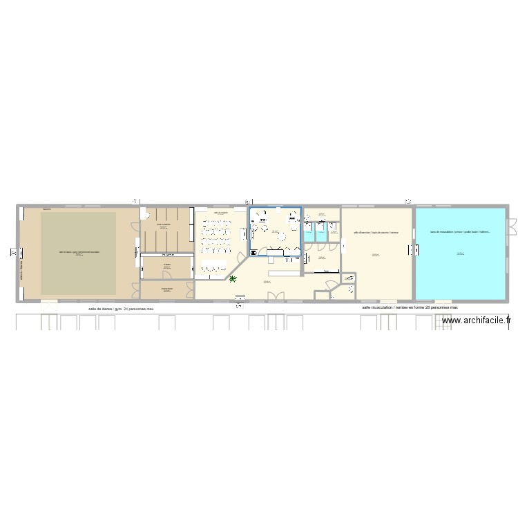 Danse maternelle 8. Plan de 15 pièces et 388 m2