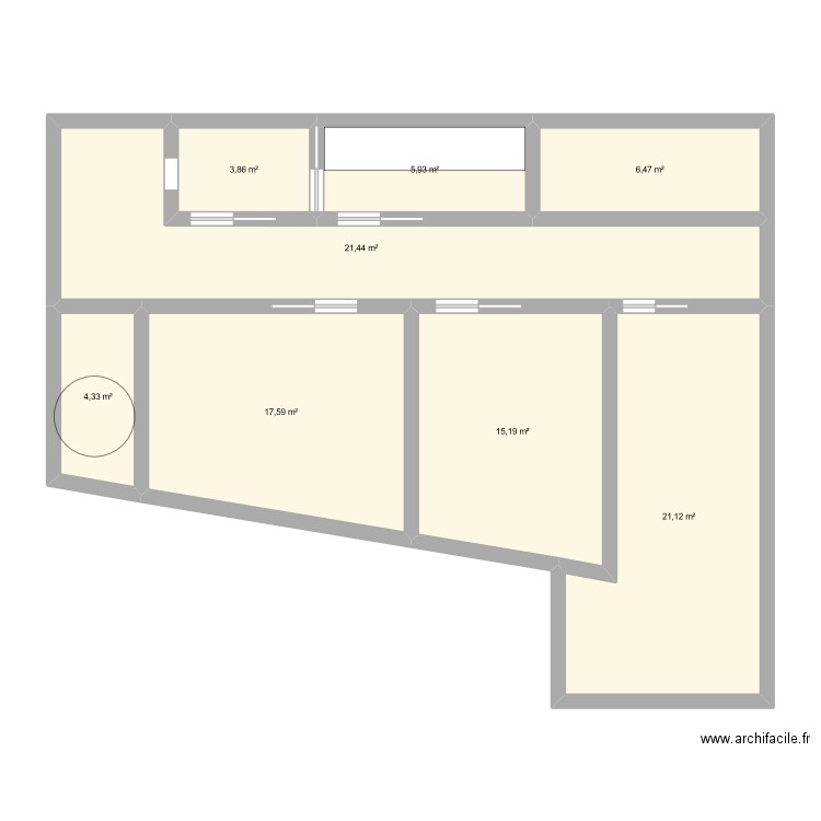 Gamarde 0. Plan de 8 pièces et 96 m2