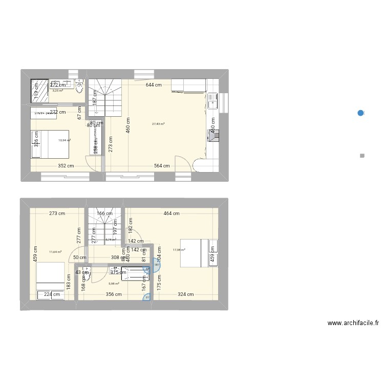 Projet américain batigny. Plan de 7 pièces et 82 m2