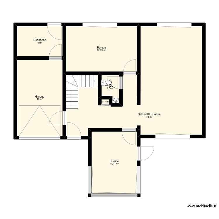 lgt fonction ENAP. Plan de 7 pièces et 92 m2