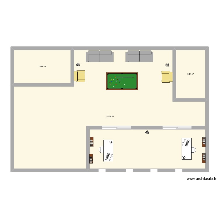 planta superior. Plan de 7 pièces et 143 m2