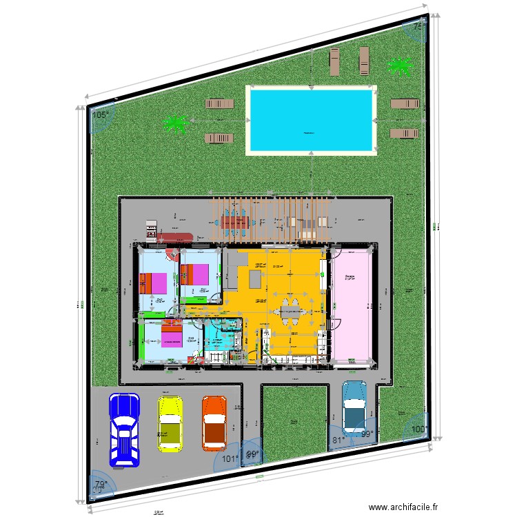 le grand aubat 4.4. Plan de 14 pièces et 1005 m2