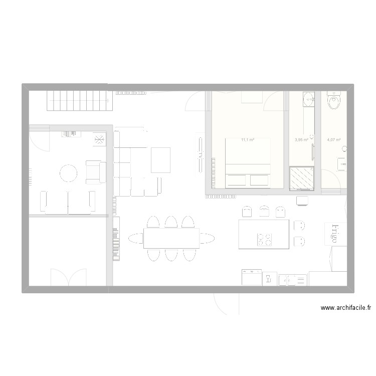 La future maison de Roxane. Plan de 3 pièces et 19 m2