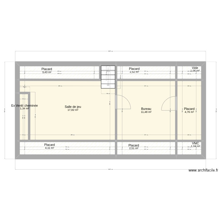 ETG2. Plan de 10 pièces et 50 m2