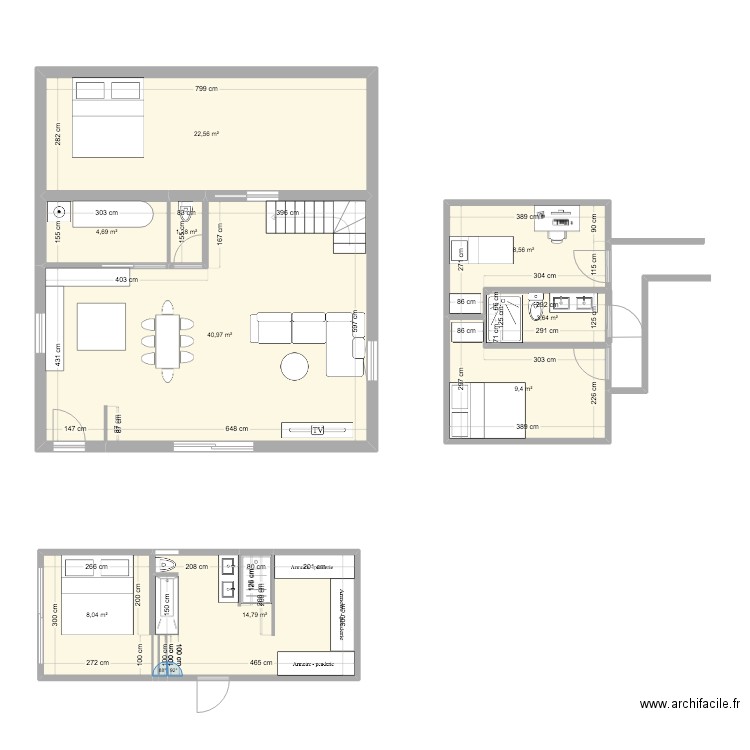 maison antnouk. Plan de 9 pièces et 114 m2