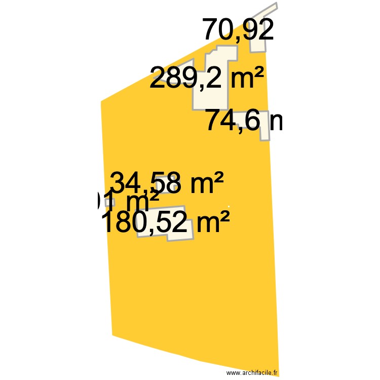 Projet SCI TOUTVENT. Plan de 6 pièces et 656 m2