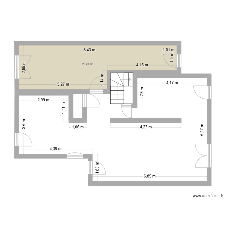 4 GOELANDS 37300. Plan de 1 pièce et 20 m2