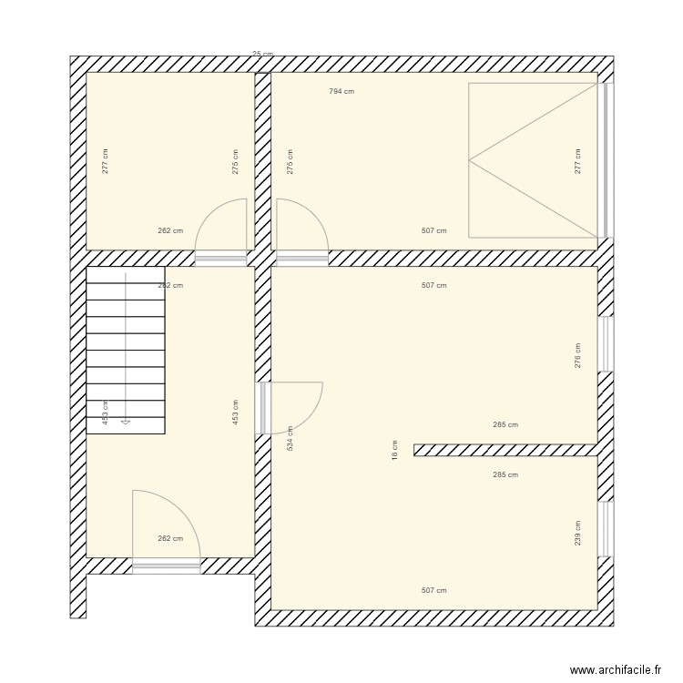 noveu. Plan de 3 pièces et 60 m2