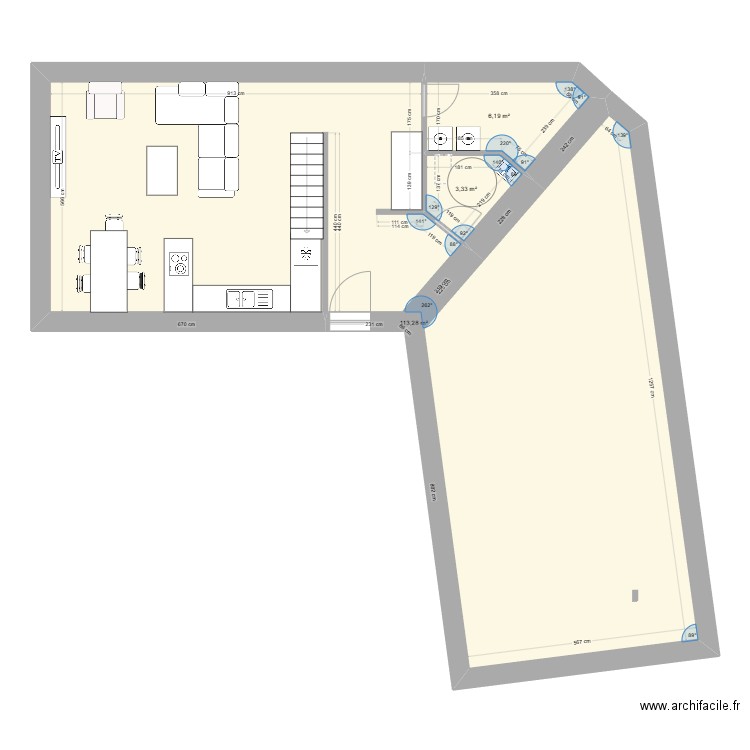 ernestale_projet 1. Plan de 3 pièces et 123 m2