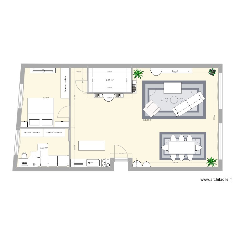 Type 29. Plan de 4 pièces et 89 m2