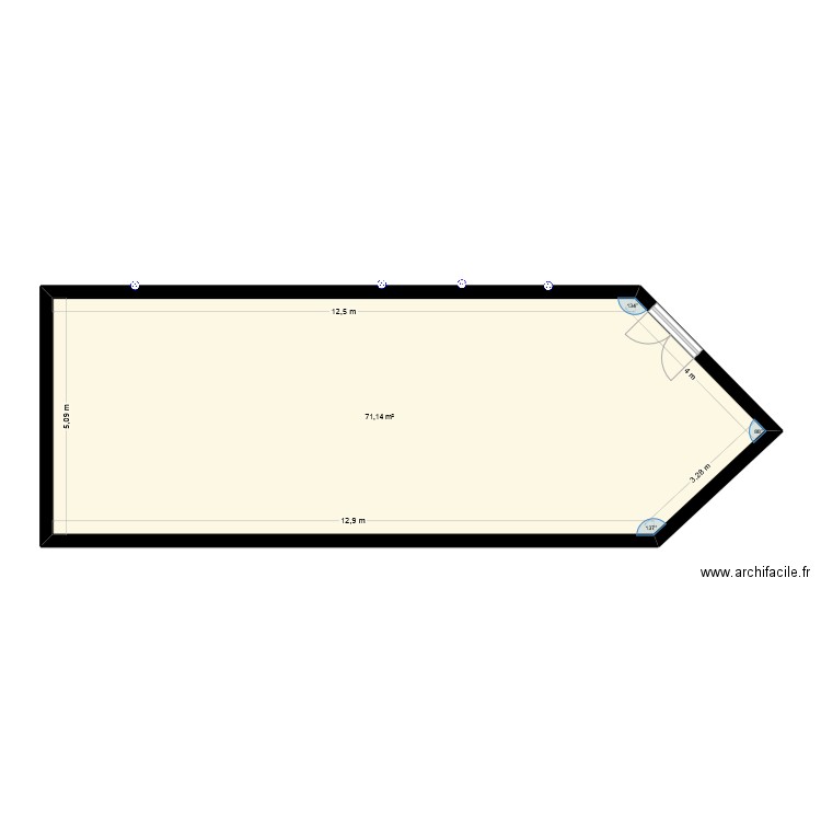 plan à côté 87m2 vide. Plan de 1 pièce et 71 m2