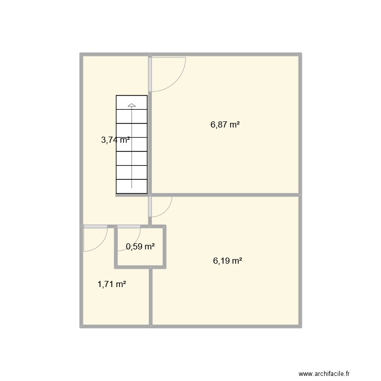 Tiffany 1 etag. Plan de 5 pièces et 19 m2