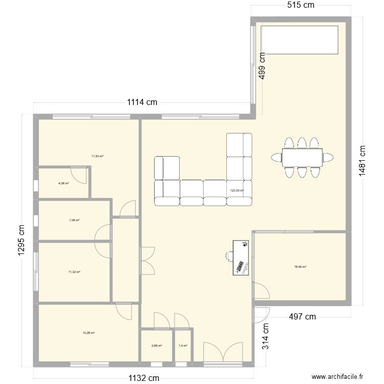 plan2 SL. Plan de 9 pièces et 200 m2