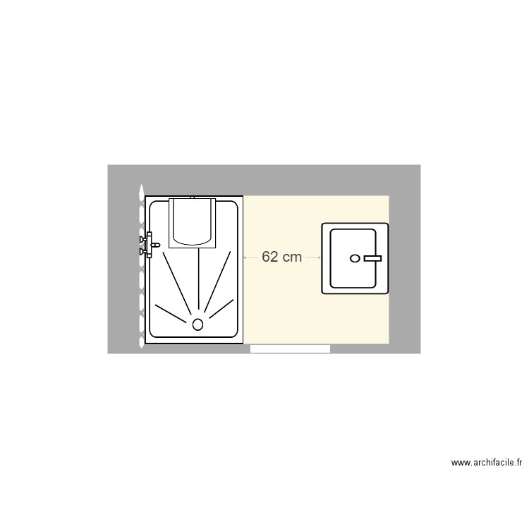 Fournier. Plan de 2 pièces et 2 m2