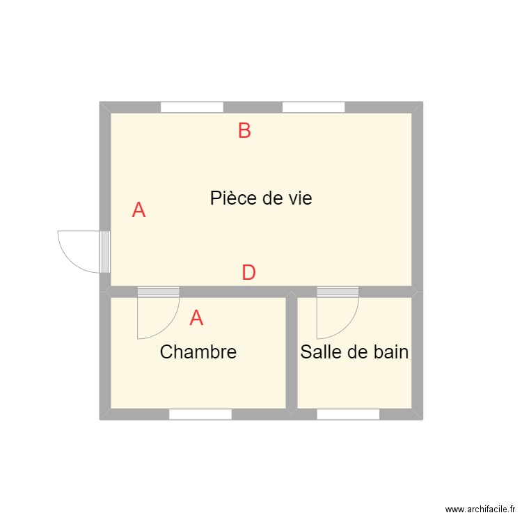 2410 MEUNIER. Plan de 3 pièces et 8 m2