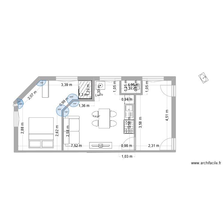 laragne7. Plan de 1 pièce et 42 m2