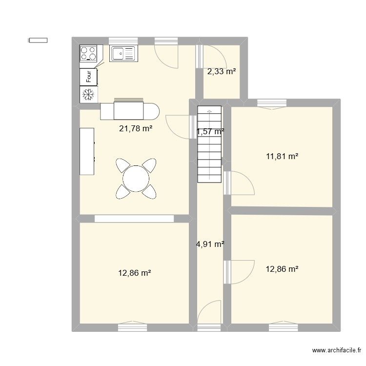 projection. Plan de 10 pièces et 133 m2