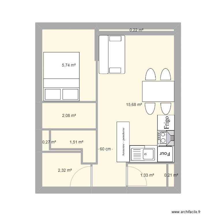 Plan Toussuire 6. Plan de 9 pièces et 29 m2