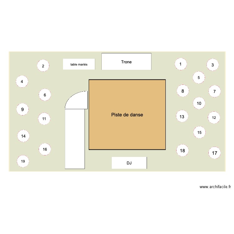 salle de mariage . Plan de 0 pièce et 0 m2