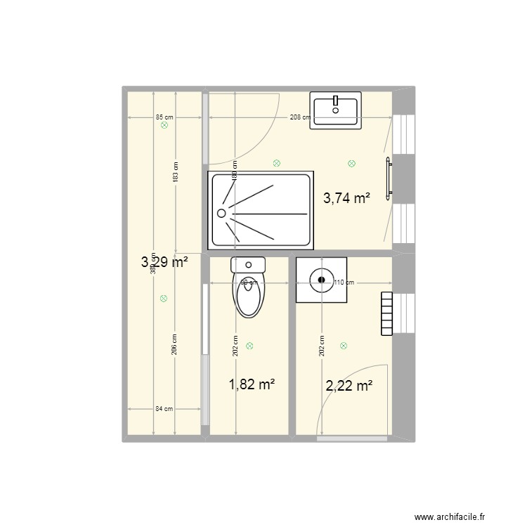 58 bocage FDPL. Plan de 4 pièces et 11 m2