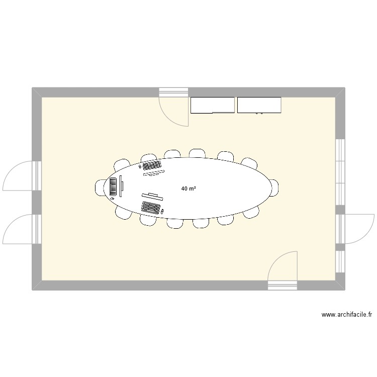 Salle informatique. Plan de 1 pièce et 40 m2