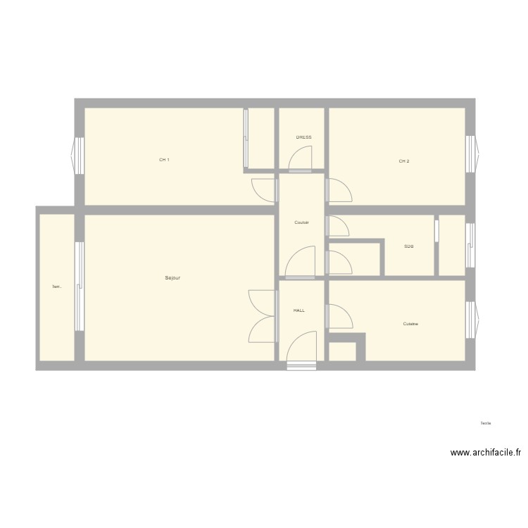 CORNICHE. Plan de 13 pièces et 68 m2