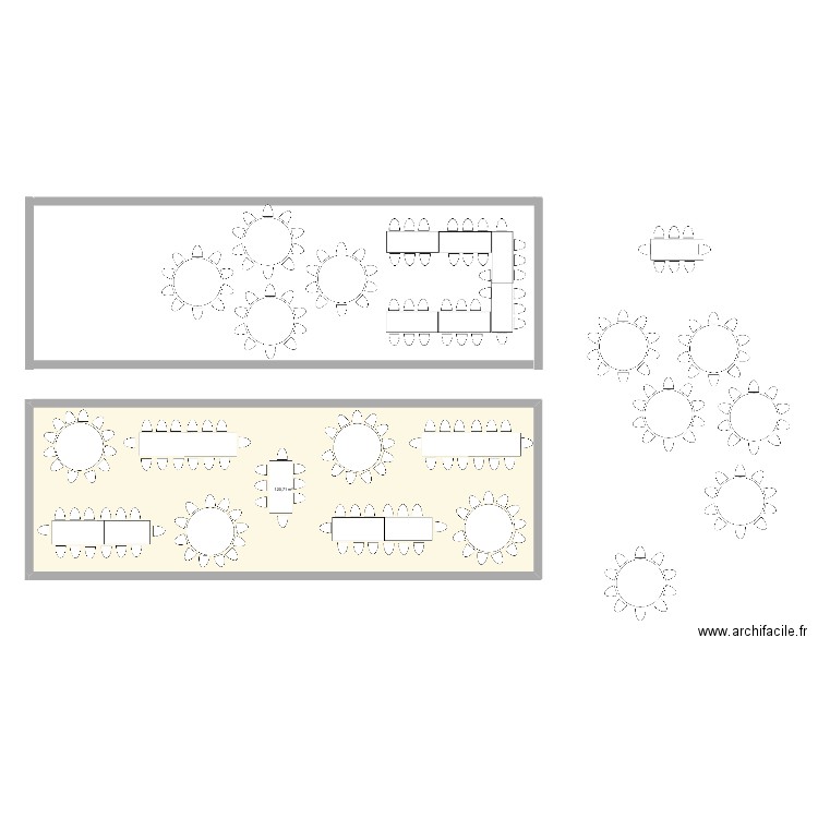 Plans de salle. Plan de 1 pièce et 121 m2