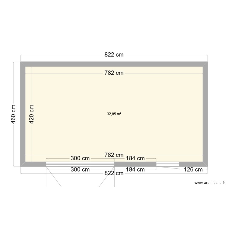 Garage version 2. Plan de 1 pièce et 33 m2