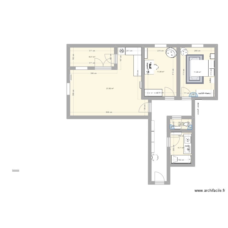 emile . Plan de 6 pièces et 63 m2