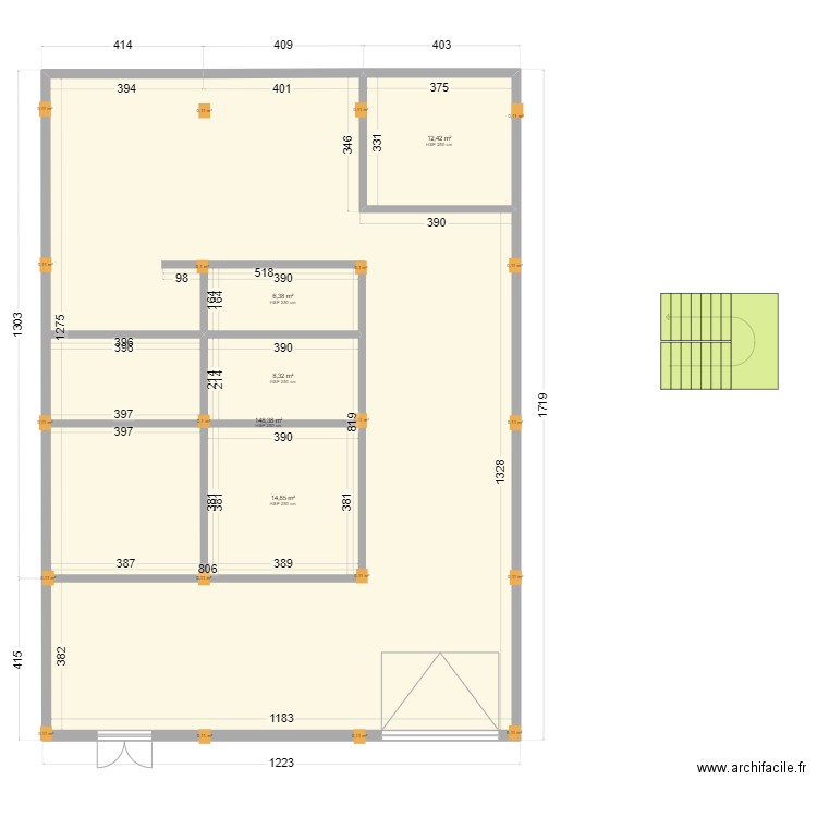 MAISON OULED DJELLAL. Plan de 5 pièces et 190 m2