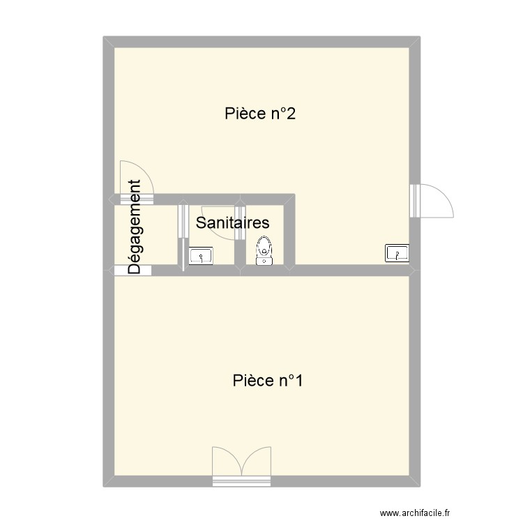 croquinoix. Plan de 5 pièces et 69 m2