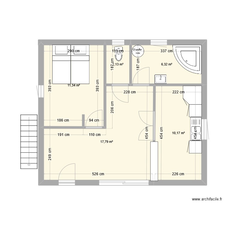 Projet lauryn. Plan de 5 pièces et 48 m2