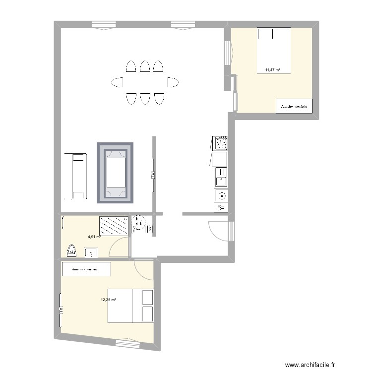 lamastre. Plan de 3 pièces et 29 m2