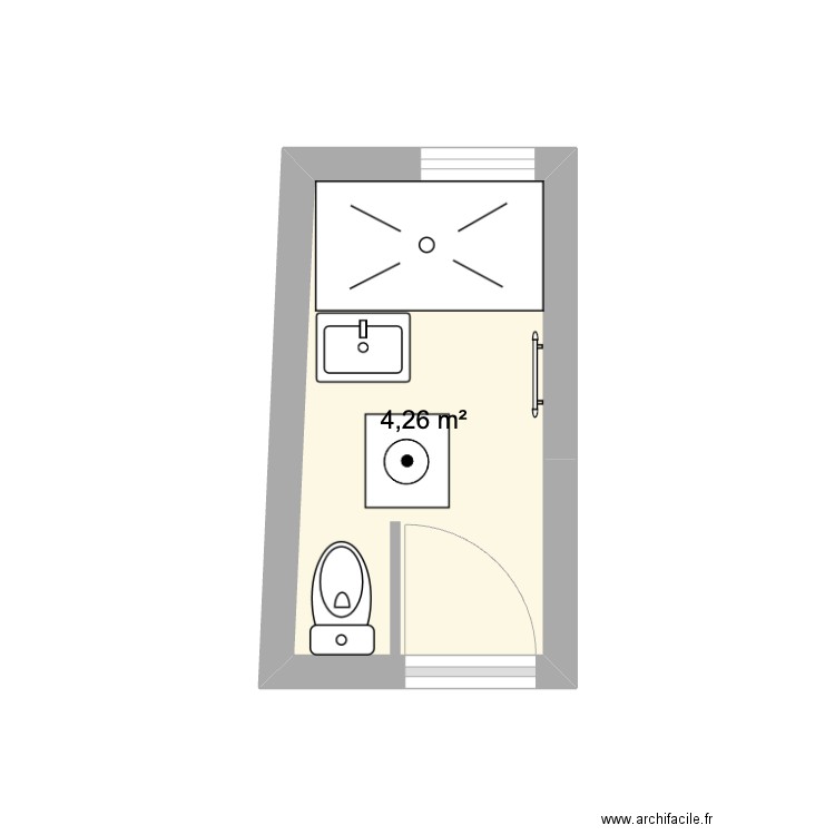 SDB Marianne 2. Plan de 1 pièce et 4 m2