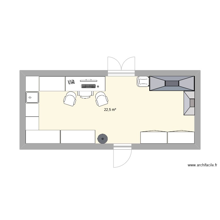 Laboratoire. Plan de 1 pièce et 23 m2