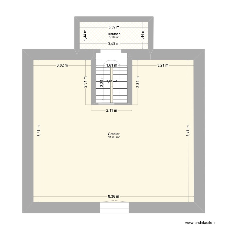 Dangio essai1. Plan de 3 pièces et 66 m2