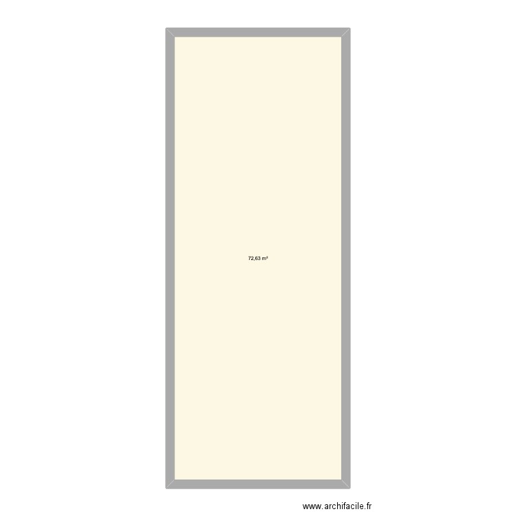 rdc. Plan de 1 pièce et 73 m2