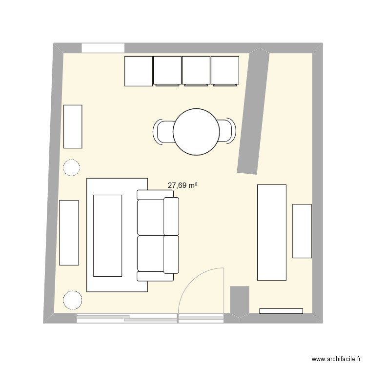 Fontanès. Plan de 1 pièce et 28 m2