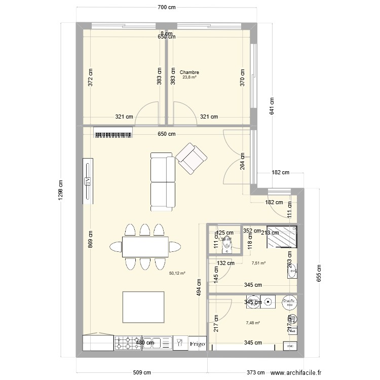 thuit signol ext. Plan de 5 pièces et 90 m2