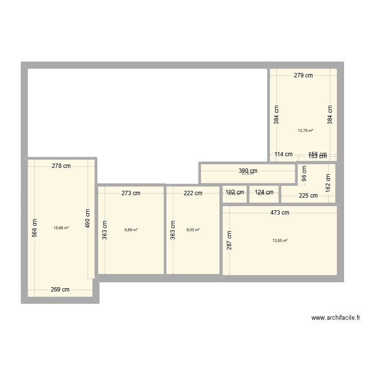 MAISON. Plan de 8 pièces et 66 m2